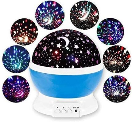Plastic Led Star Light Cosmos Projector Galaxy Night Lamp, Kids Room Lights, Star Master Dream Rotating Projector Lamp for Bedroom, Decoration, 360 Degree Rotating Moon Sky Romantic Gifts